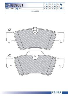 Дисковые тормозные колодки (задние) FO 859681