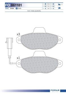Дисковые тормозные колодки (передние) FO 861181