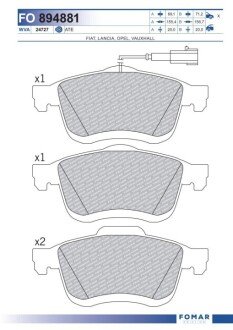 Дискові гальмівні колодки (передні) FO 894881