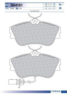 Дискові гальмівні колодки (передні) FO 904181