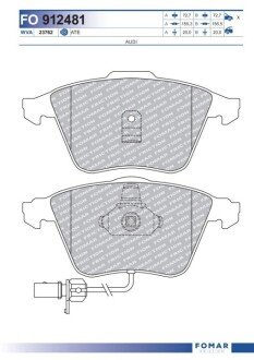 Дисковые тормозные колодки (передние) FO 912481