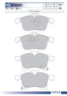 Дискові гальмівні колодки (передні) FO 918881