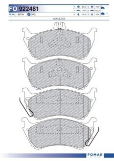 Дисковые тормозные колодки (задние) FO 922481