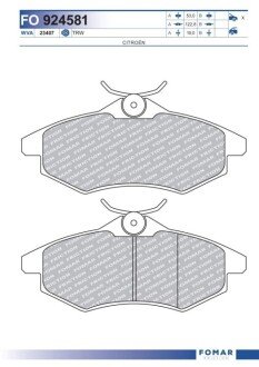 Дискові гальмівні колодки (передні) FO 924581