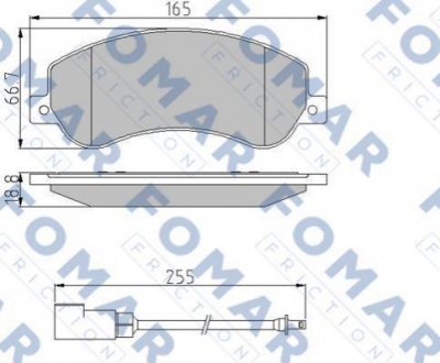 Дисковые тормозные колодки (передние) FOMAR FO 925081 (фото 1)