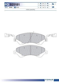 Дискові гальмівні колодки (передні) FO 925181