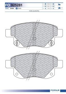 Дисковые тормозные колодки (задние) FO 925281