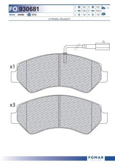Дисковые тормозные колодки (передние) FO 930681