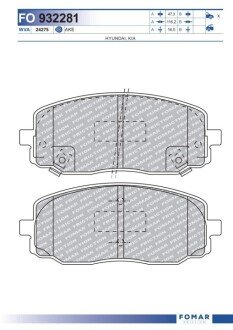 Дискові гальмівні колодки (передні) FO 932281