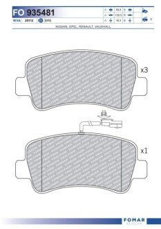 Дискові гальмівні колодки (задні) FO 935481