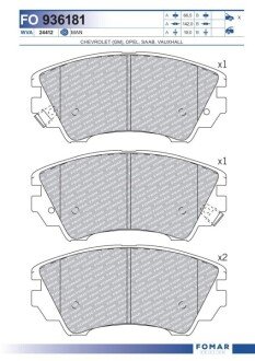Дискові гальмівні колодки (передні) FO 936181