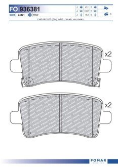 Дискові гальмівні колодки (задні) FO 936381