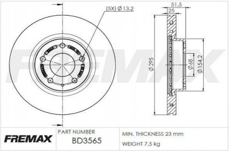 Тормозной диск (передний) FREMAX BD3565 (фото 1)