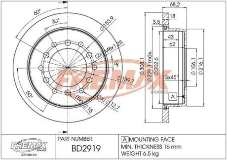 Тормозной диск (задний) BD2919