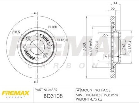 Гальмівний диск (передній) BD3108