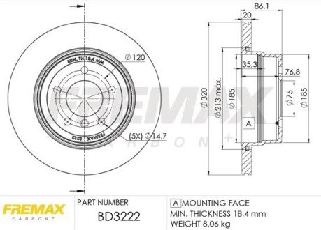 Гальмівний диск (задній) BD3222