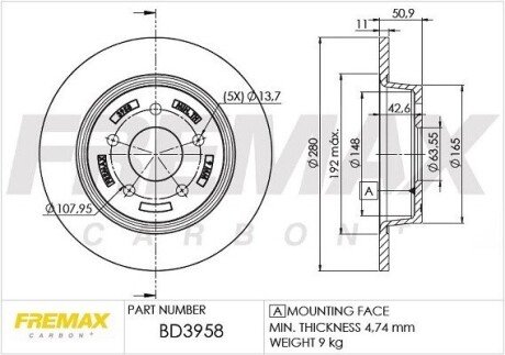 Гальмівний диск (задній) BD3958