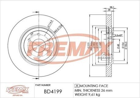 Гальмівний диск (передній) BD4199