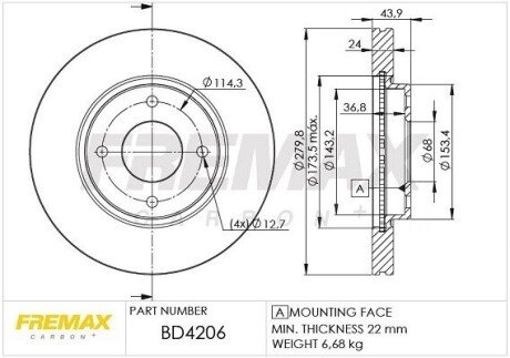 Тормозной диск (передний) BD4206