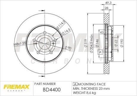 Тормозной диск (передний) BD4400