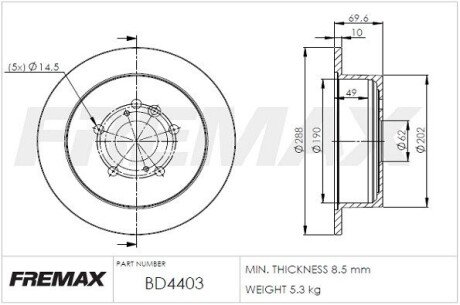 Тормозной диск (задний) BD4403