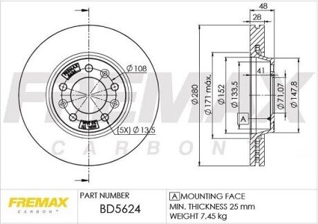 Гальмівний диск (передній) BD5624