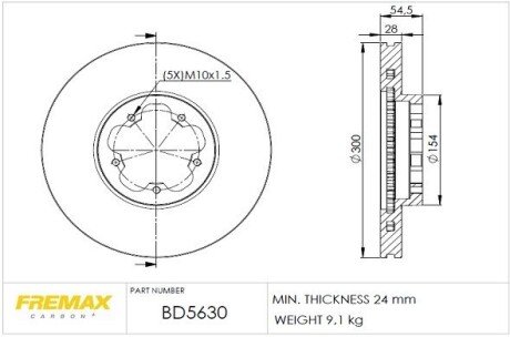 Гальмівний диск (передній) BD5630