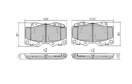 Тормозные колодки (передние) FBP1809