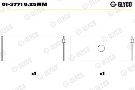 Вкладыш шатунный 01-3771 0.25MM