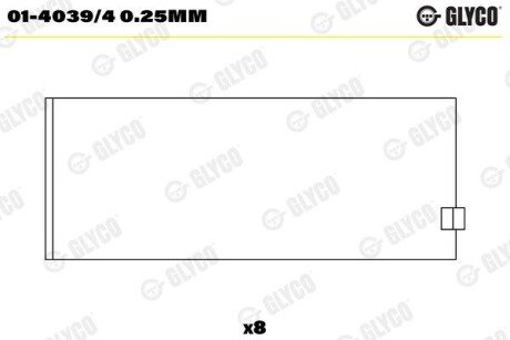 Вкладыш шатунный 01-4039/4 0.25MM