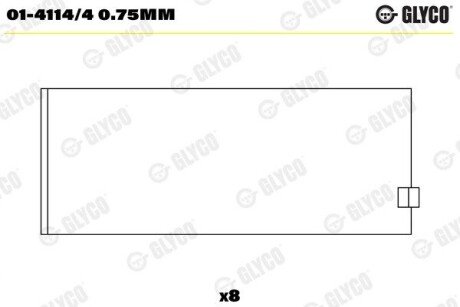 Вкладыш шатунный 01-4114/4 0.75MM