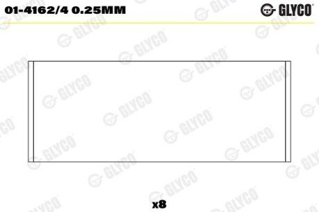 Вкладыш шатунный 01-4162/4 0.25MM