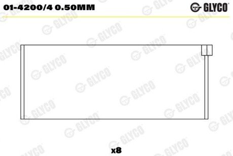 Вкладыш шатунный 01-4200/4 0.50MM