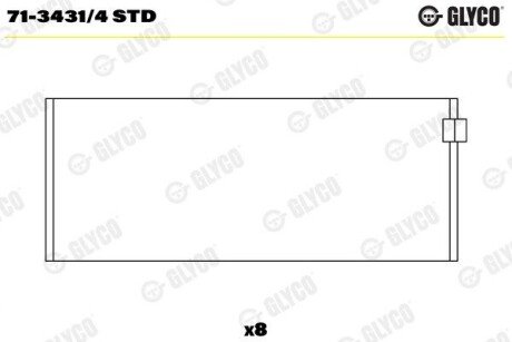 Вкладыш шатунный Glyco 7134314STD (фото 1)