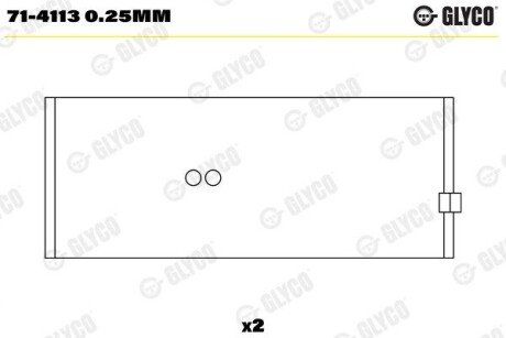 Вкладиші шатунні (1 шия) RVI MIDR 063540 71-4113 0.25MM