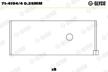 Вкладыш шатунный 71-4194/4 0.25MM