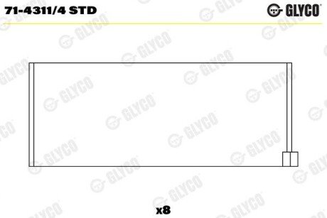 Вкладыш шатунный 71-4311/4 STD