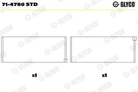 Вкладыш шатунный 71-4780 STD