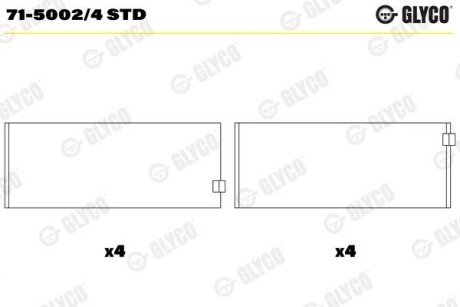 Вкладыш шатунный 71-5002/4 STD