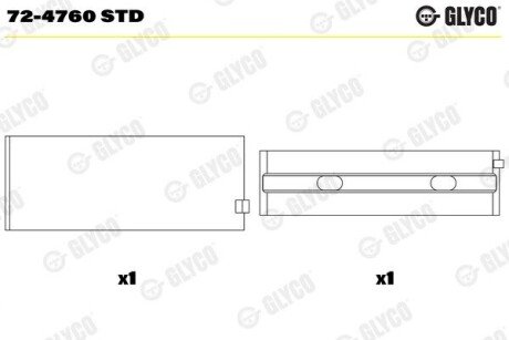 Вкладыши коренные MB 72-4760 STD