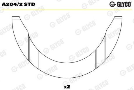Опора колінвалу Glyco A204/2 STD (фото 1)