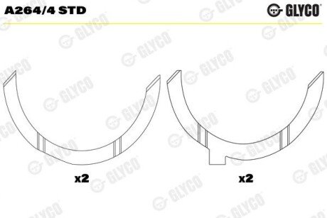 Півкільця STD AS R.V.I. MIDR 06.35.40 (пр-во Glyco) A264/4 STD