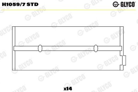 Вкладиші корінні STD HL (К-Т 6 ЦІЛ) SCANIA D11/DN11/DS11/DSC11/DTC11 (пр-во Glyco) H1059/7 STD