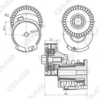 GMB VW натяжний механізм Golf,Polo,Touran,Passat GAT20970