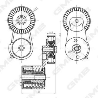 GMB OPEL Ролик ГРМ с натяжным устройством Astra G 1.4/1.8 GAT20990