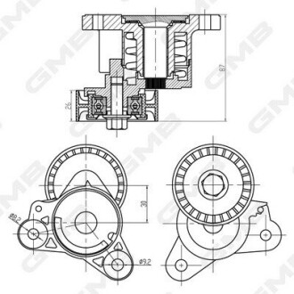 GMB MITSUBISHI Ролик с натяж. Outlander 06- GAT30360