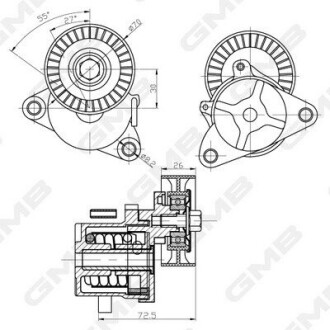 GMB OPEL Ролик натяжной Insignia 09- GAT31480