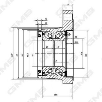 Ступица колеса заднего Toyota Land Cruiser 3.0, 4.0 (03-) (GH22820M) GMB