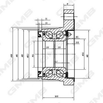 Ступица колеса заднего (+ABS) Toyota Land Cruiser 3.0, 4.0 (03-) (GH22830M) GMB