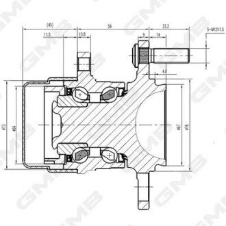 Підшипник маточини (задньої) Hyundai Elantra/Kia Cerato 1.6/1.8 CRDi 10- GMB GH34980T (фото 1)